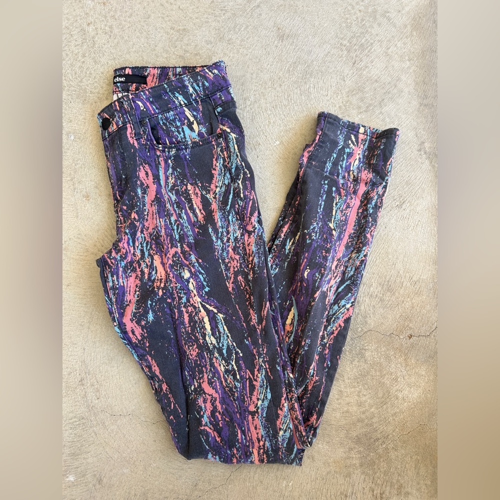Else Colorful Abstract Print Jeans Women Size 25 Skinny
